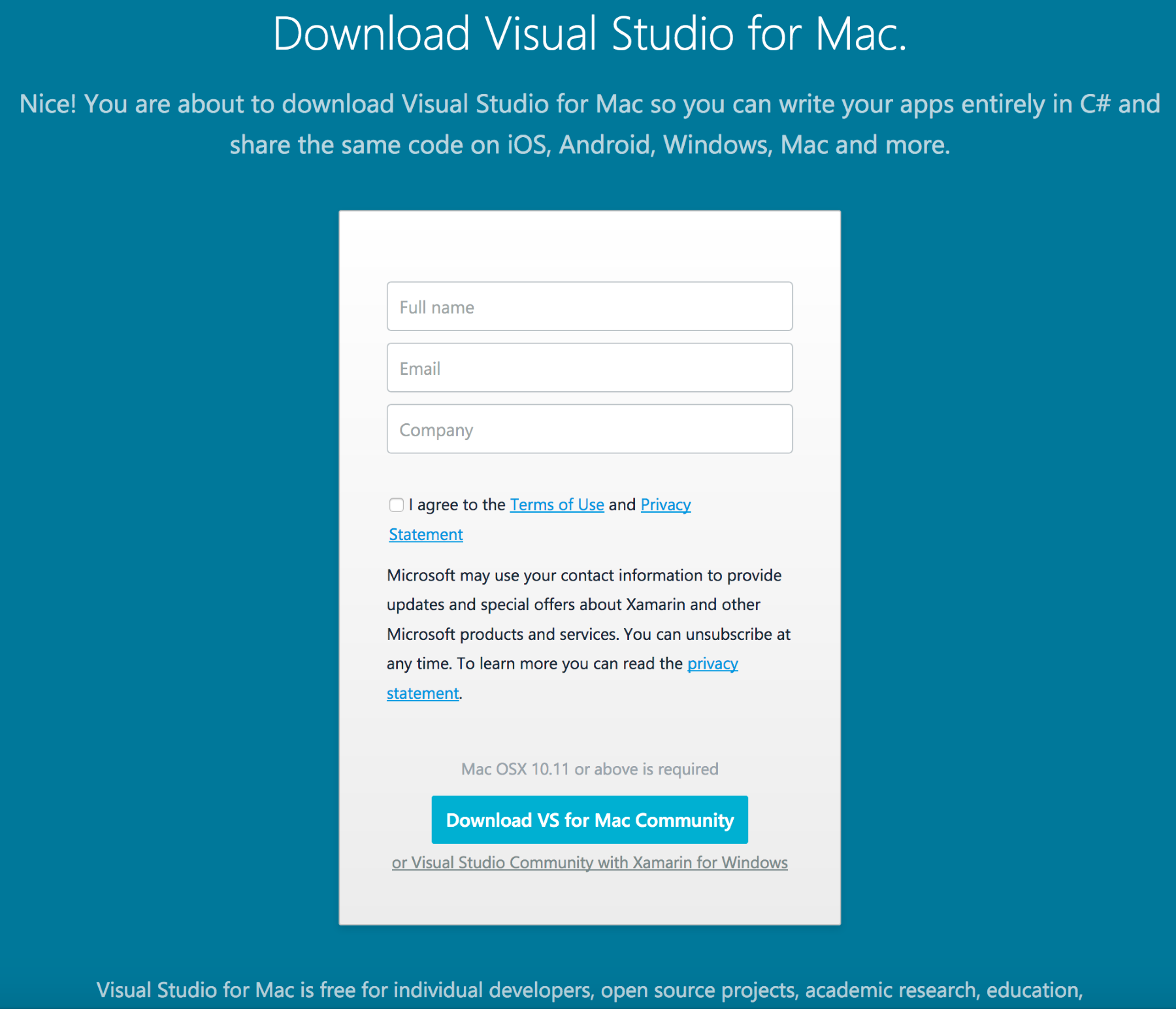 visual studio for mac windows application